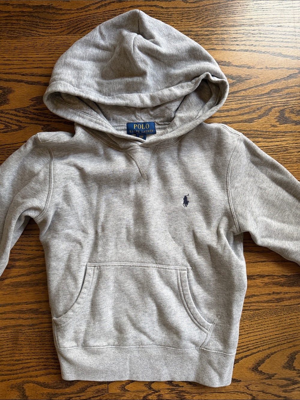 Polo by Ralph Lauren Kids Light Heather Gray Hoodie with Navy Pony